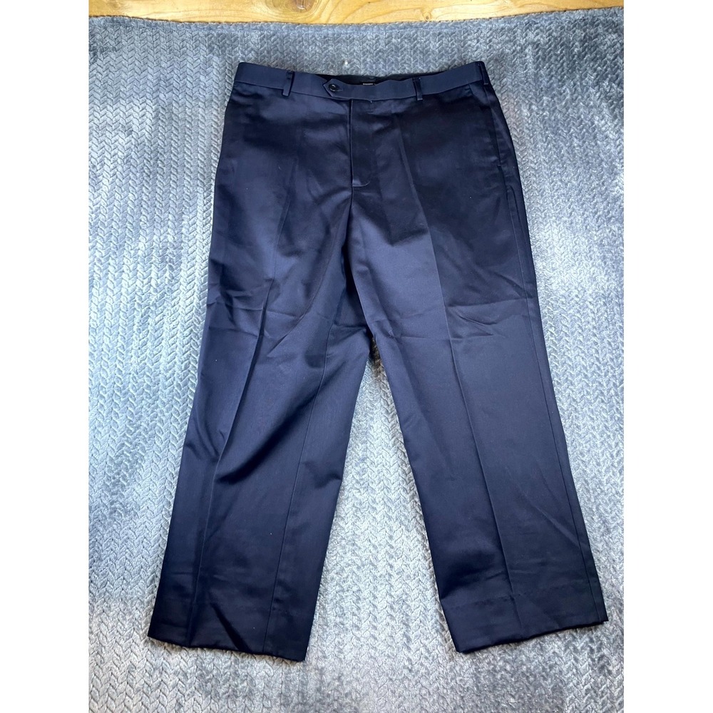 Dockers Premium Dress Pants Mens 38x29 Navy Blue Business Flat Front Relaxed Fit